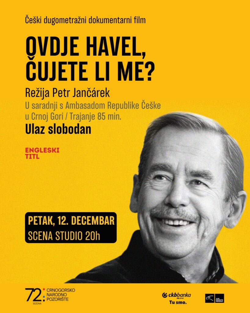 CNP: Film o Vaclavu Havelu sjutra na Sceni Studio