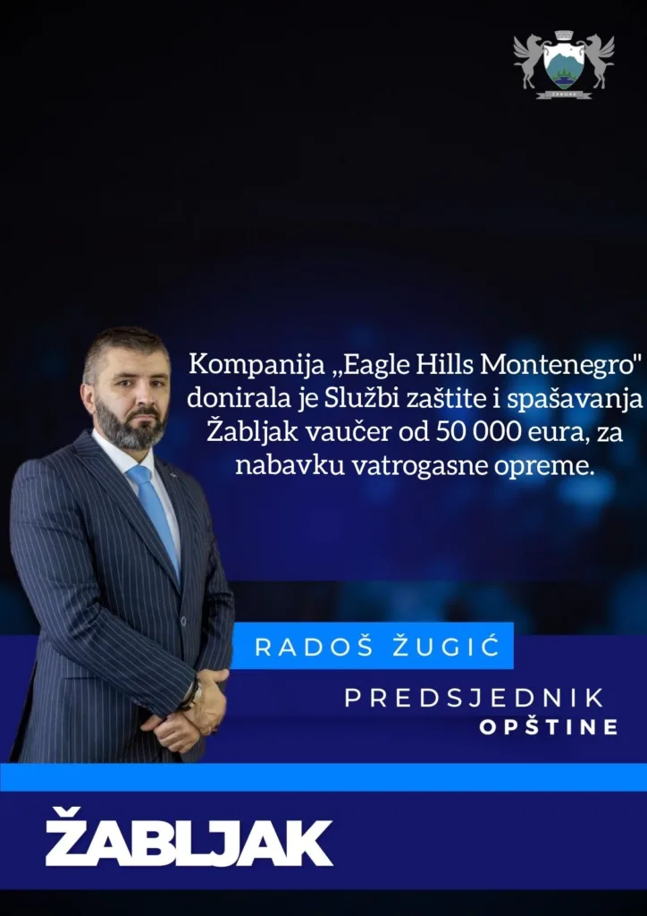 Predsjednik Opštine Žabljak zahvalio na donaciji od 50.000 eura