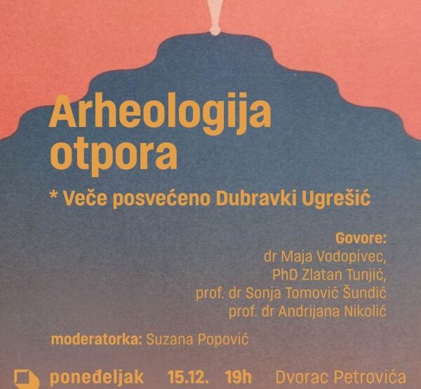 Književno veče posvećeno Dubravki Ugrešić 15. decembra
