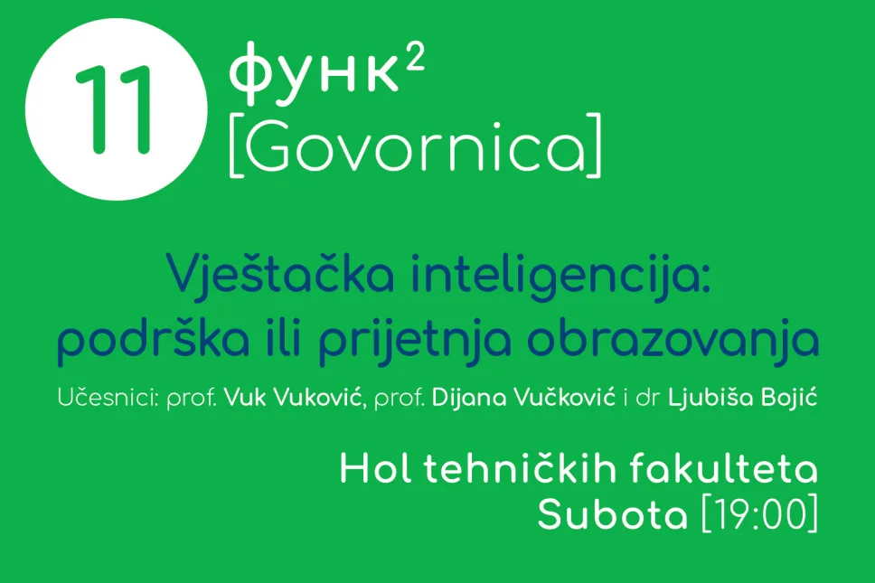 FUNK govornica u subotu: Vještačka inteligencija – podrška ili prijetnja obrazovanju