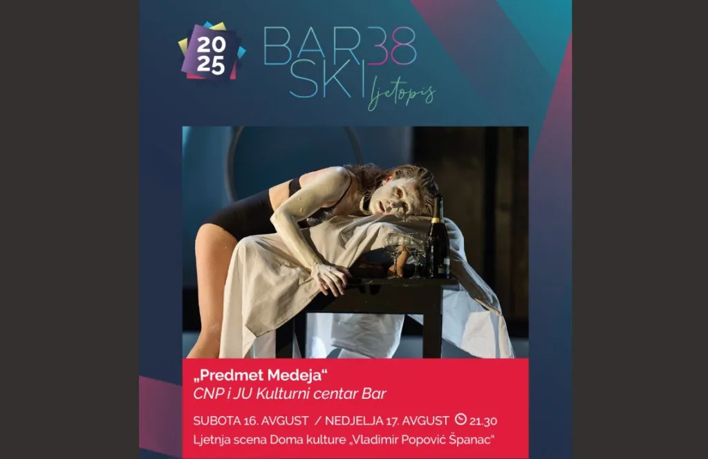 Koprodukcija JU Kulturni centar Bar i CNP-a: „Predmet Medeja“ – priča koja osvaja snagom i istinom