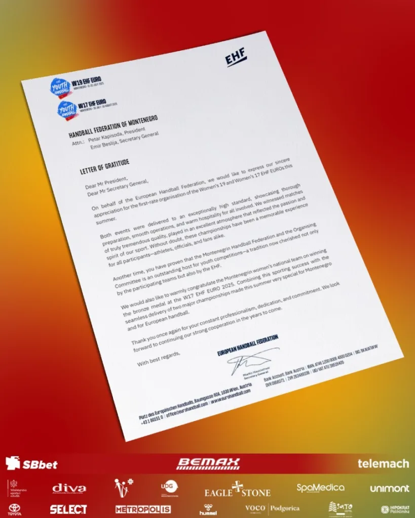 EHF: Crna Gora na izuzetnom nivou organizovala šampionate Evrope