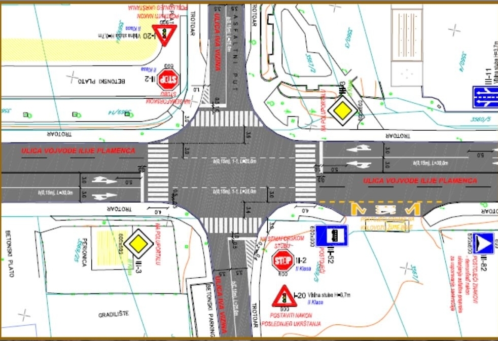 Počinje postavljanje semafora na raskrsnici ulica vojvode Ilije Plamenca i Iva Vizina
