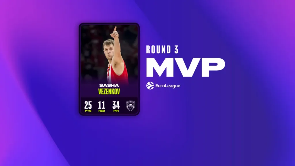 Vezenkov MVP 3. kola Evrolige