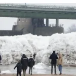 Germany: Ice floes up to 10 meters high have formed on the Elbe River