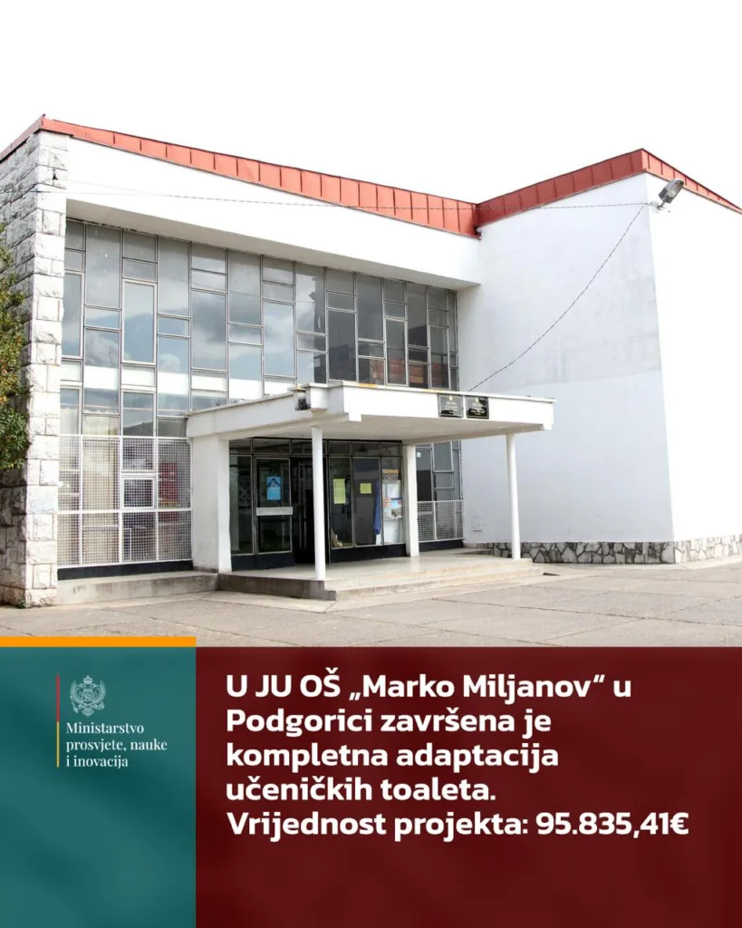 Završena adaptacija u OŠ ,,Marko Miljanov“ Podgorica