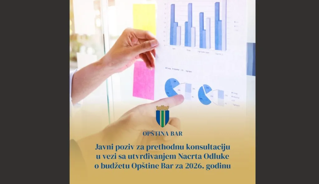 Pokrenut postupak izrade Nacrta Odluke o budžetu Opštine Bar za 2026. godinu