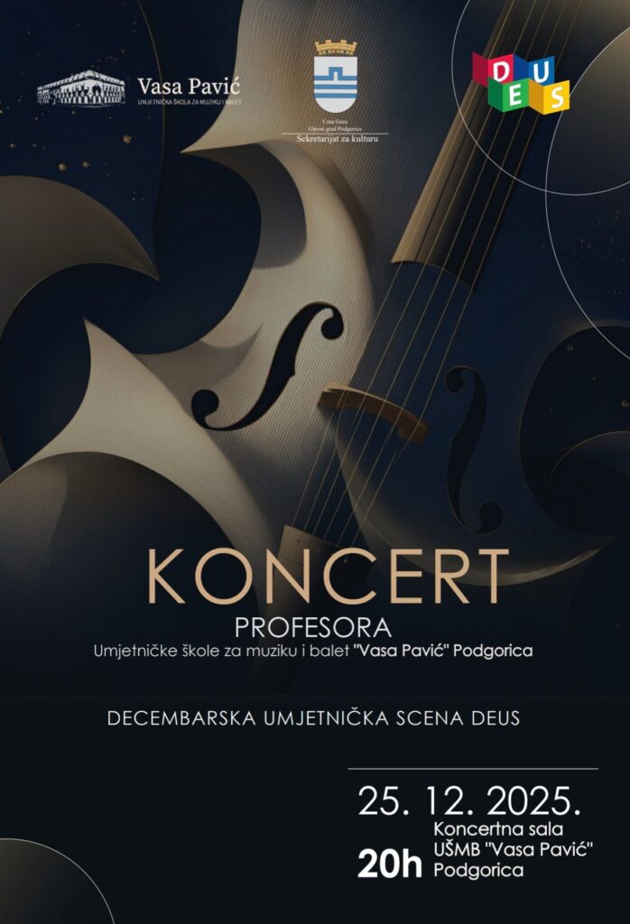 Koncert profesora Umjetničke škole za muziku i balet „Vasa Pavić“ u Koncertnoj sali škole