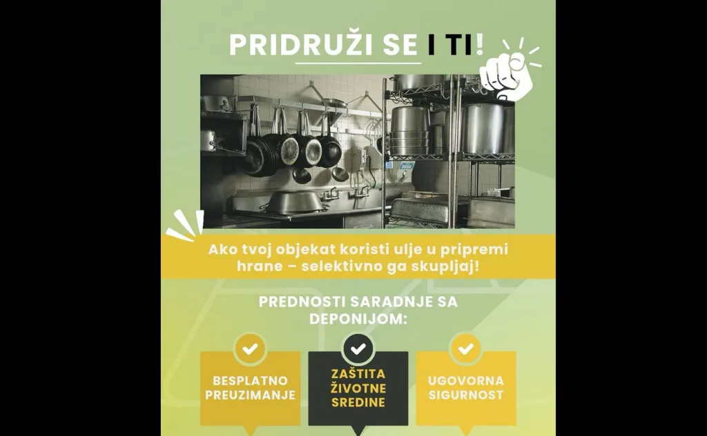 Prikupljeno više od 31.000 kilograma iskorišćenog jestivog ulja iz podgoričkih ugostiteljskih objekata