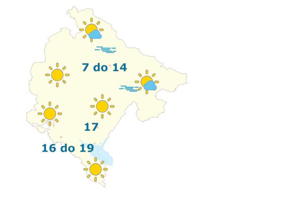 Sunčano, temperatura do 19 stepani