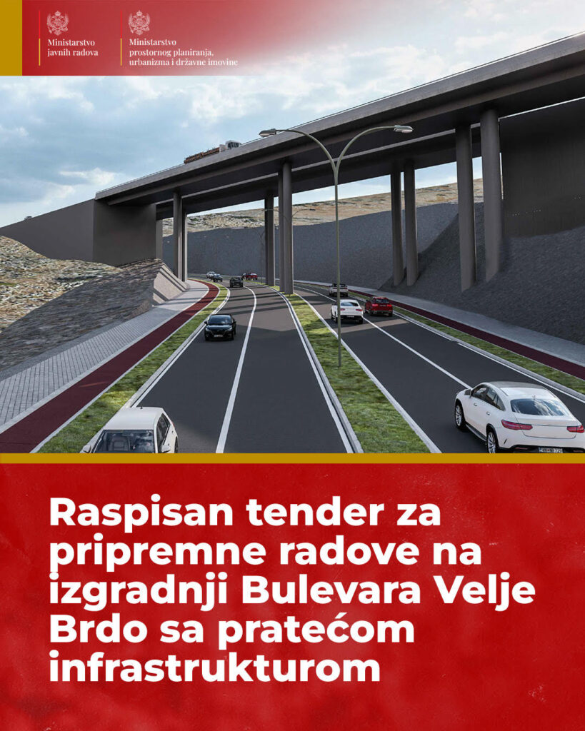 Raspisan javni tender za izvođenje pripremnih radova na izgradnji Bulevara Velje brdo