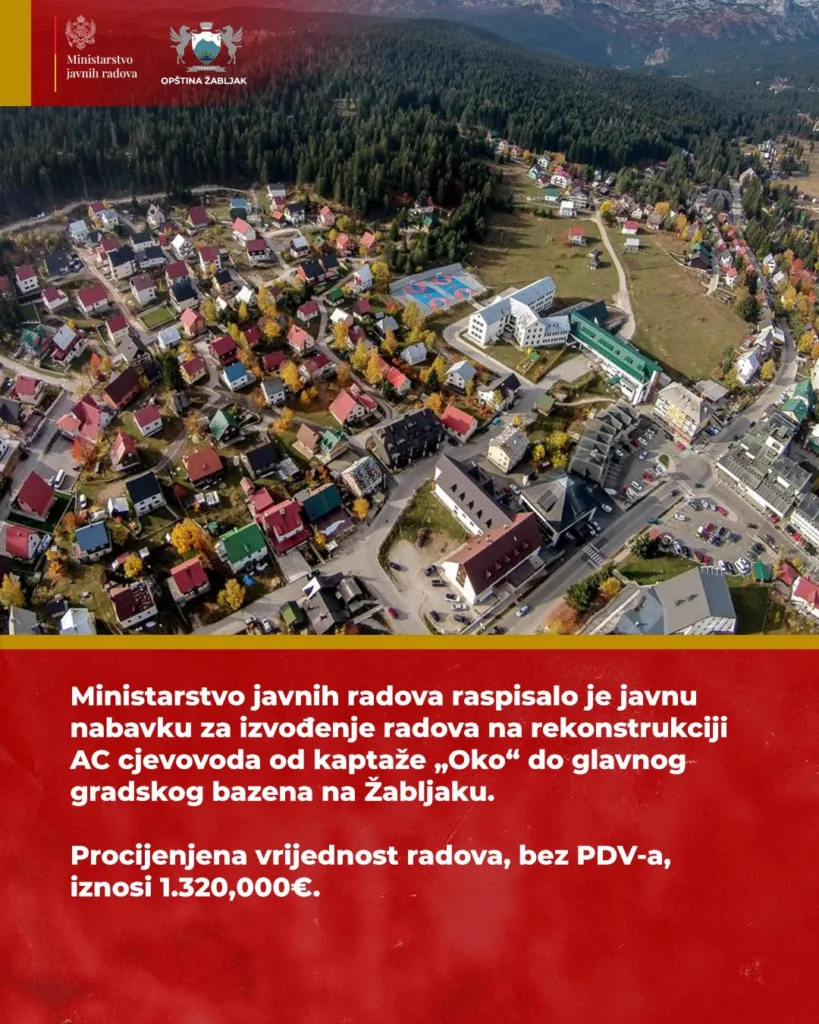 Raspisan tender za rekonstrukciju cjevovoda na Žabljaku, vrijednost radova 1. 320. 000